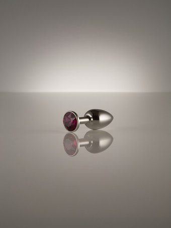 Julian Snelling Large Stainless Steel Jewelled Butt Plug Red