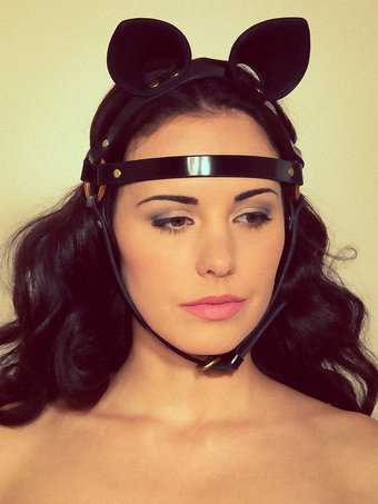 FLEET Ilya Black Patent Leather Cat Mask