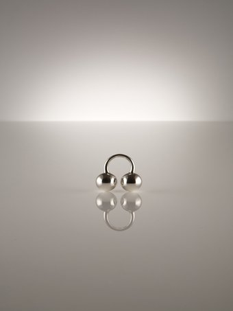 Betony Vernon Sterling Silver Double Sphere Massage Ring