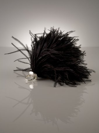 Betony Vernon Sterling Silver and Ostrich Feather Tickler Pleasure Puff Ring