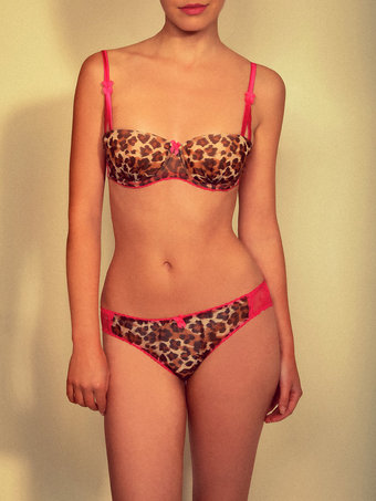 Mimi Holliday Cheeky Minx Leopard Print Chiffon Balcony Bra