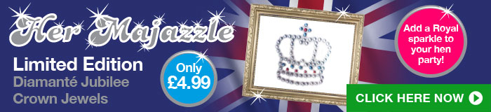 Limited Edition Diamante Jubilee Crown Jewels at Hen Night HQ