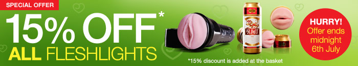 15 percent off all fleshlights until Midnight 6th July