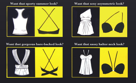 Examples of ways to wear Multiplunge Bra with dresses
