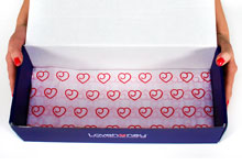 Gift wrapped with tissue paper lining