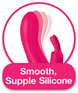 The Happy Rabbit is made of smooth, supple silicone