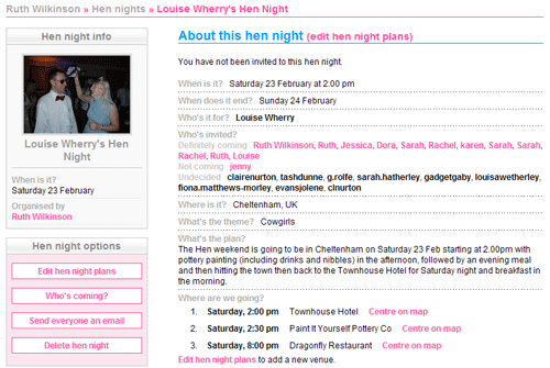 Create a hen night home and it's easy to organise your hen night