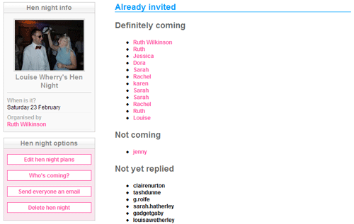 Invite and organise your friends