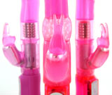 2 rabbit vibrators showing the clitoral stimulators