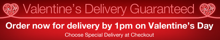 Order now for Delivery by 1pm on Valentine's Day.