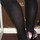Music Legs Opaque Suspender Stockings With Fishnet Insert