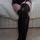 Rubber Girl Latex Wear Mini Dress with Suspenders.
