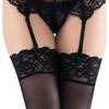 Lovehoney Sheer Black Lace Top Thigh High Stockings