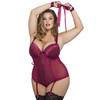 Lovehoney Plus Size Moonlight Wine Crotchless Plunge Body