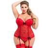 Lovehoney Plus Size Red Lace Push-Up Basque Set