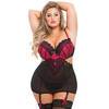 Lovehoney Plus Size Boudoir Belle Cherry Cut-Out Chemise Set