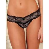 Rene Rofe Crotchless Lace V-Thong