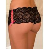 Rene Rofe Crotchless Lace Shorts with Ribbon Ties
