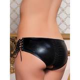 Seven 'til Midnight Crotchless Wet Look Knickers with Lacing