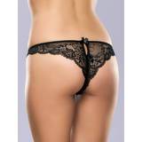Lovehoney Love Me Lace Crotchless Brazilian Knickers Black