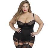 Lovehoney Plus Size Adore Me Black Underwired Basque Set
