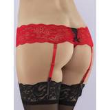 Lovehoney Red Crotchless Lace Thong with Removable Garter Straps