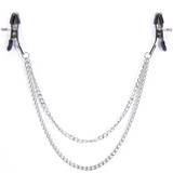 Bondage Boutique Adjustable Nipple Clamps with Double Chain