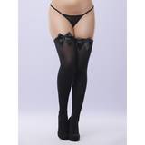 Lovehoney Plus Size Opaque Black Stockings With Black Bow