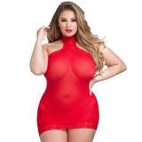 Lovehoney Plus Size Red Halterneck Mini Dress