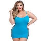 Lovehoney Plus Size Hourglass Turquoise Mini Dress