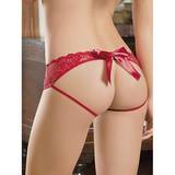 Escante Plus Size Bow Back Sheer Lace Crotchless Knickers
