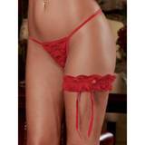 Exposed Lace Garter in Red