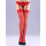 Lovehoney Red Fishnet Lace Top Thigh High Stockings