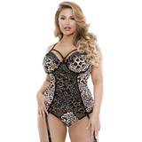 Fantasy Curve Plus Size Underwired Leopard-Print Basque Set