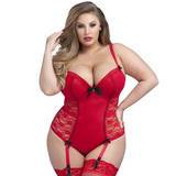 Lovehoney Plus Size Seduce Me Red Push-Up Crotchless Body