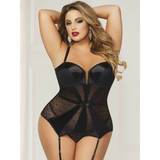 Seven 'til Midnight Plus Size Black Underwired Bustier Set