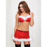 Dreamgirl Santa Velvet Bra and Suspender Set