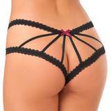 Lovehoney Black Lace Cage-Back Crotchless Knickers
