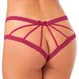 Lovehoney Wine Lace Cage-Back Crotchless Knickers