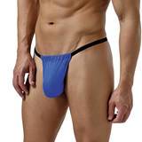 Male Power Blue Smooth Silk Posing Pouch