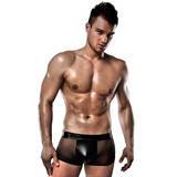 Passion Black Wet Look and Mesh Boxer Shorts