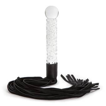 Icicles No 38 Glass Dildo with Leather Flogger