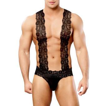 Male Power Scandal Lace Thong with Braces