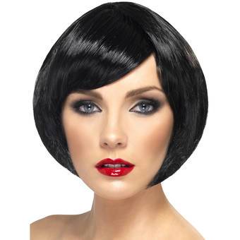 Babe Black Short Bob Wig with Fringe