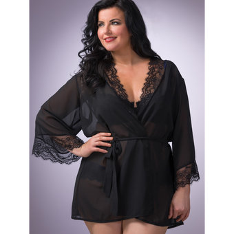 Lovehoney Plus Size Enchant Me Kimono aus Wimpernspitze