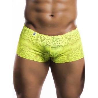 Malebasics Men's Yellow Lace Boyshorts