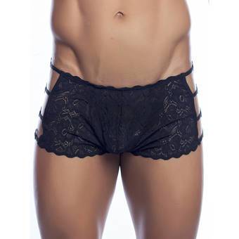 Malebasics Mens Black Lace Open Side Boxers