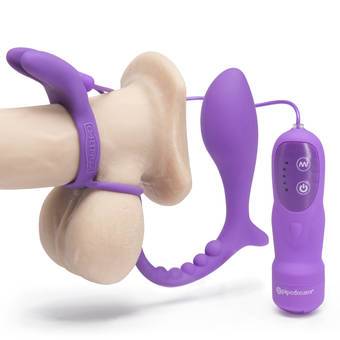 Fantasy C-Ringz Ass-Gasm Silicone Vibrating Rabbit Cock Ring and Butt Plug