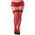 Lovehoney Plus Size Red Sheer Lace Top Thigh High Stockings
