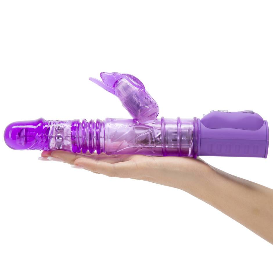 Rabbit vibrator that thrusts